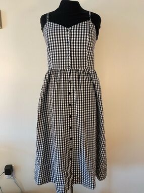 Reitmans Black and White Gingham Button-Front Sundress